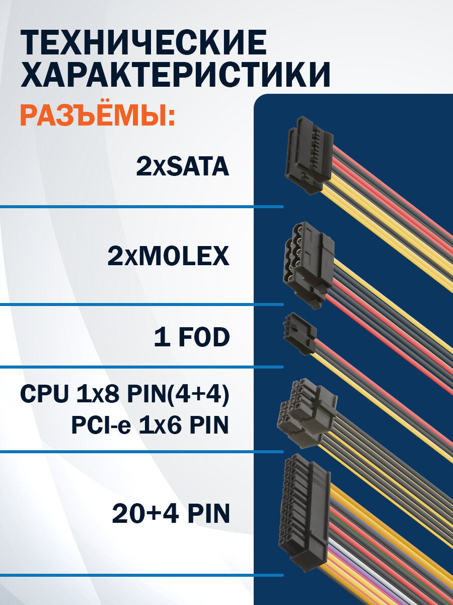 Блок питания 450Вт, ATX Filum, VX PLUS 450, вентилятор 120 мм — фото 1