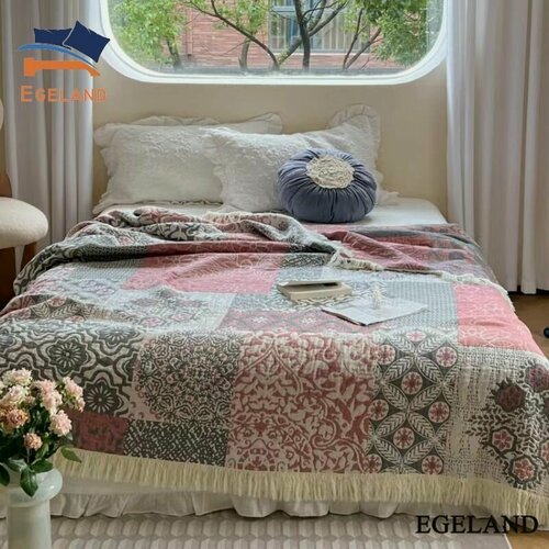 Изображение товара Покрывало на кровать 200х230 плед на диван хлопок 100% Муслиновое одеяло летнее