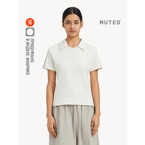 фото Футболка muted regular polo, размер l, молочный
