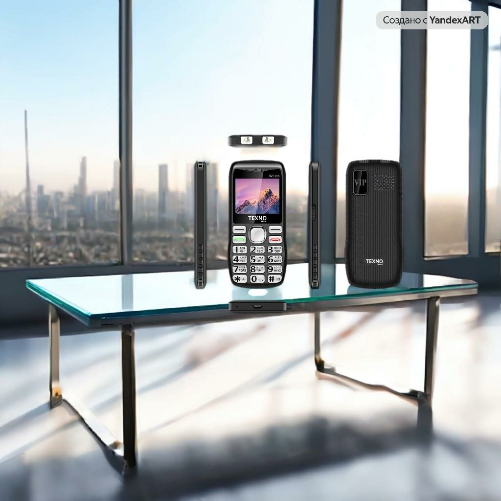 Texno Max 023 Pro кнопочный телефон, телефон с двумя SIM, черный