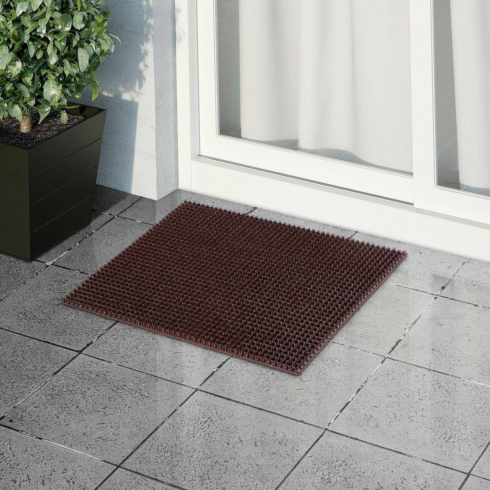 Покрытие ковровое щетинистое подарочное Травка  45х60 см цвет тёмный шоколад