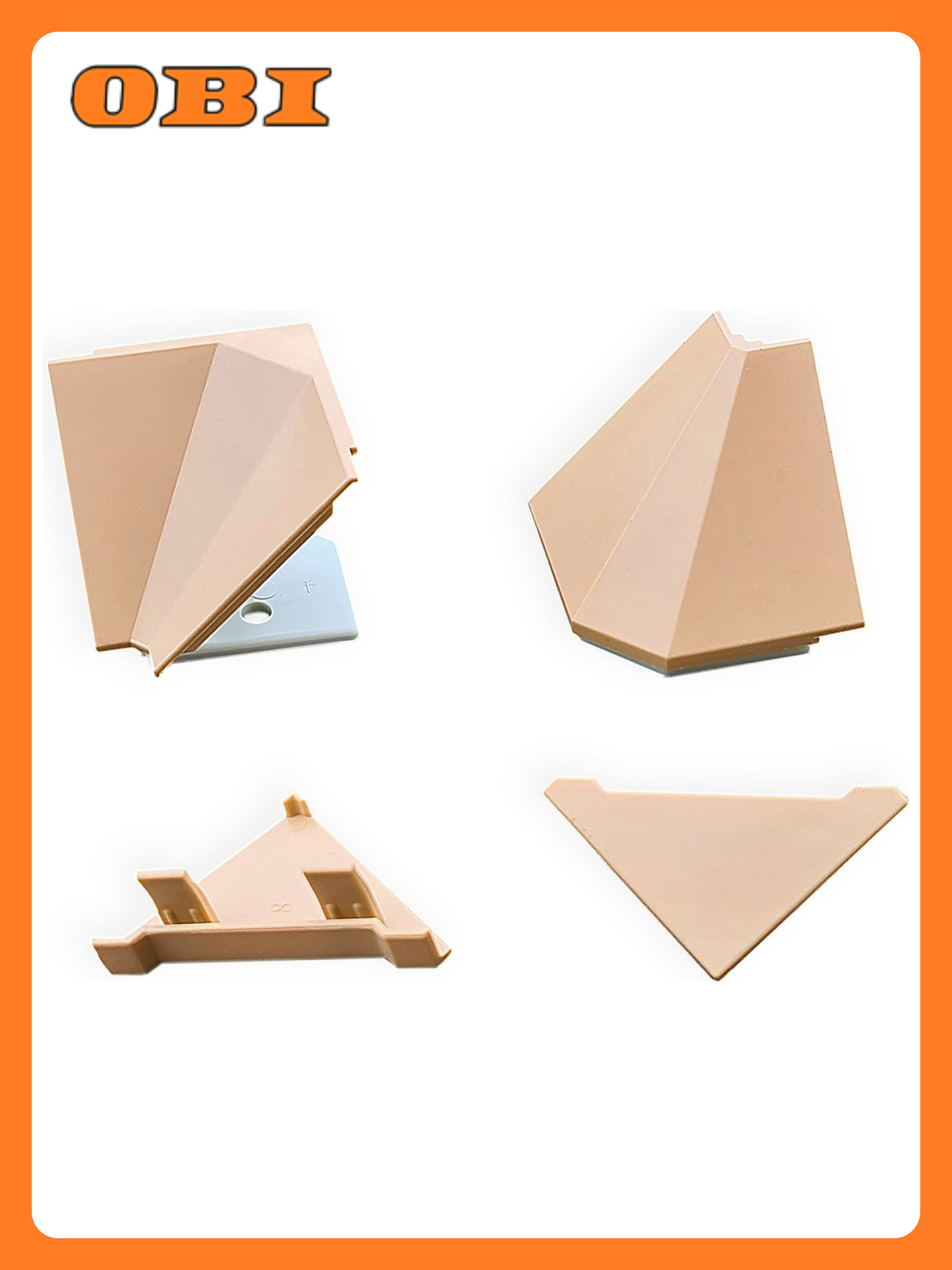 Комплект заглушек для плинтуса пластик матовый бежевый 4 шт