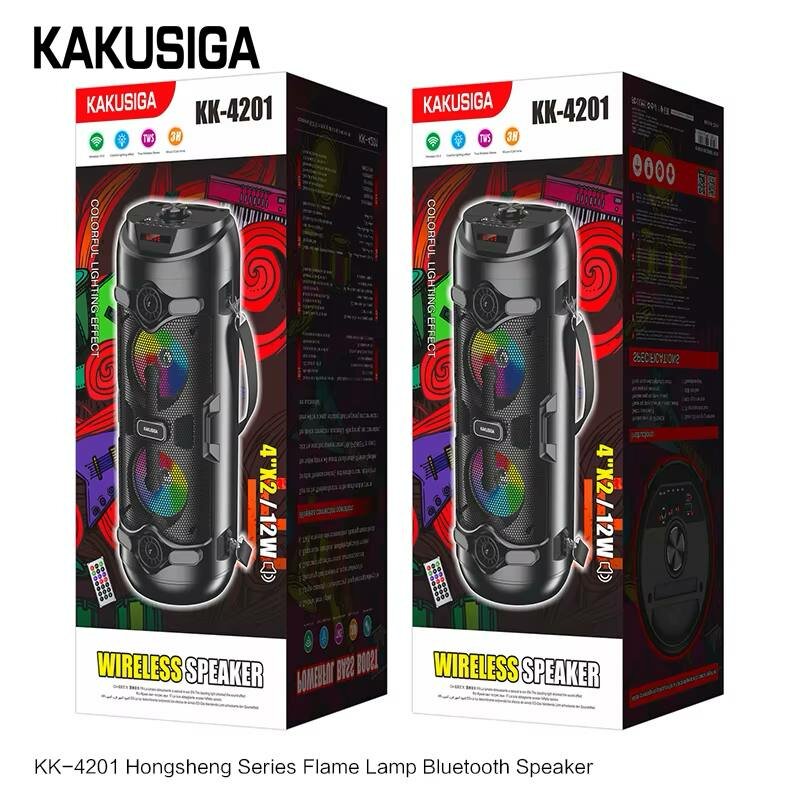 Беспроводная Bluetooth колонка Kakusiga KK-4201, RGB подсветка, мощный бас, TWS, портативная