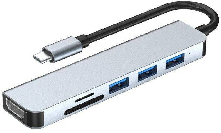 Адаптер Type-C HUB 7 in 2 для MacBook/ USB разветвитель/ HDMI адаптер/ USB HUB 3.0/ USB 3.0 USB 2.0 HDMI SD Micro SD