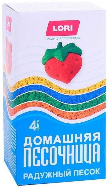 Радужный песок LORI 4 цвета по 80 г, в коробке (Пт-022)