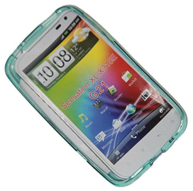 Чехол для HTC Sensation XL силиконовый матовый <голубой>