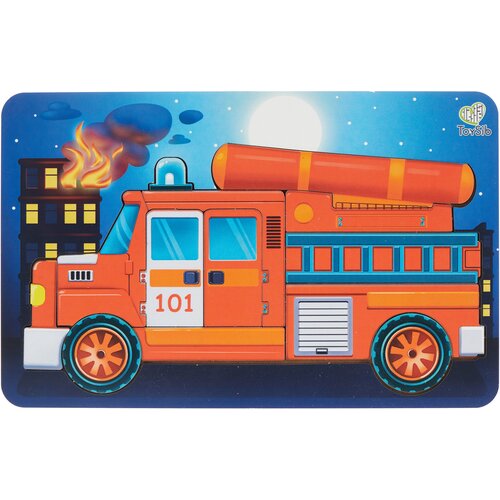 maxi пазлы настольные транспорт Развивающая игрушка ToySib Пожарная машина, 5167691, 13 дет., разноцветный