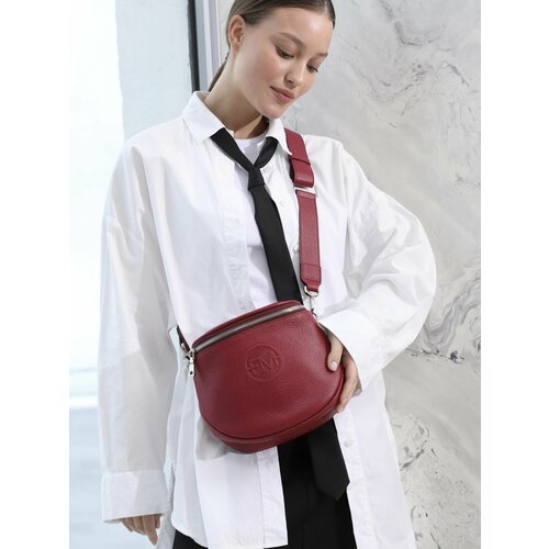 фото Сумка ведро franchesco mariscotti debora, фактура зернистая, красный