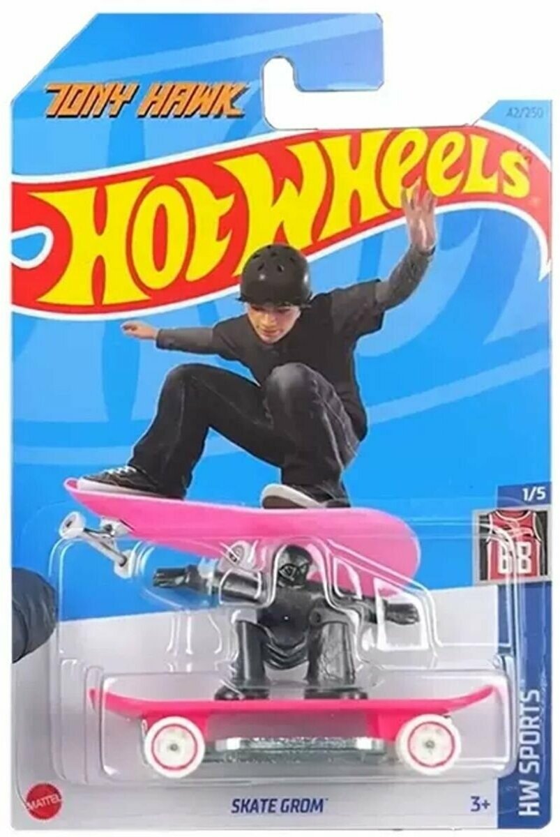 Машинка Hot Wheels коллекционная (оригинал) SKATE GROM розовый HKH79