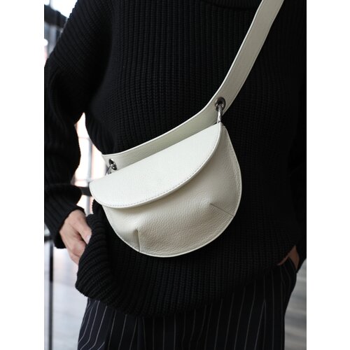 фото Сумка поясная franchesco mariscotti daria, фактура зернистая, белый