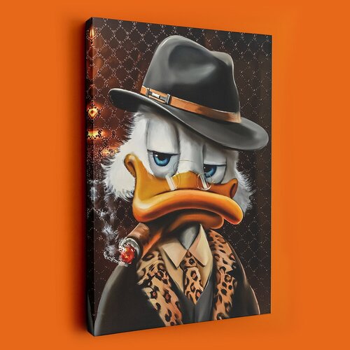 Картина на холсте модульная на кухню 50х70 Скрудж Макдак для интерьера
