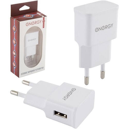 Зарядное устройство для телефона Energy ET-09, 1 А, USB, белый