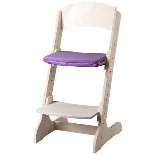фото Набор: растущий стул alpika-brand eco materials сlassic, natural плюс подушка на сидение черничная