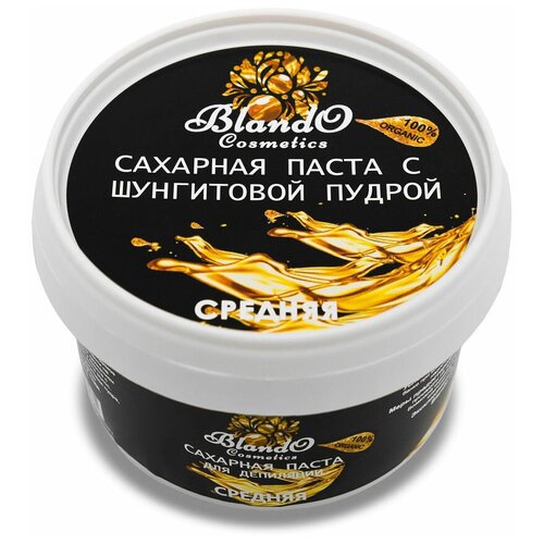 Blando Cosmetics Сахарная паста для шугаринга (депиляции) средняя с шунгитовой пудрой 350гр