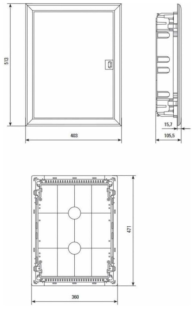 Щит слаботочный встраиваемый "ProfiBox" (513х403х105 мм), IP41, EKF PROxima - фотография № 13