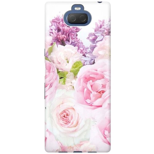 фото Cиликоновый чехол на sony xperia 10 / xa3 / сони иксперия 10 с принтом "розовый букет" gosso