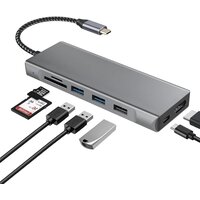 USB-C Концентратор 8 в 1 M2 + HDMI + USB 3.0 + USB 3.0 + USB 2.0 + SD + TF