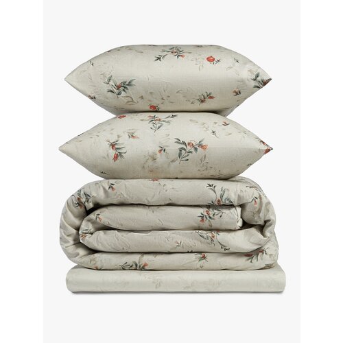 Комплект постельного белья Linens Saten All Day Blossom, сатин, кремовый