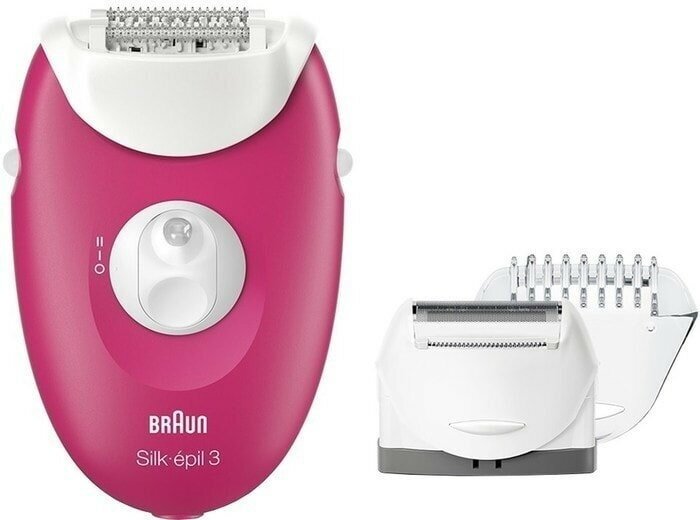 Эпилятор Braun 3410 Silk-epil 3 Legs & body, малиновый