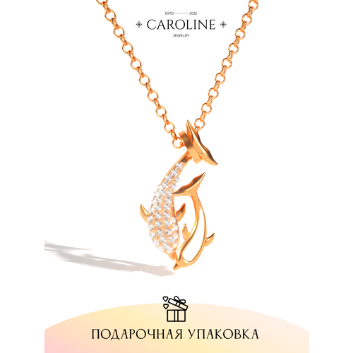 фото Женское колье с кулоном "дельфины" / подвеска на шею caroline jewelry