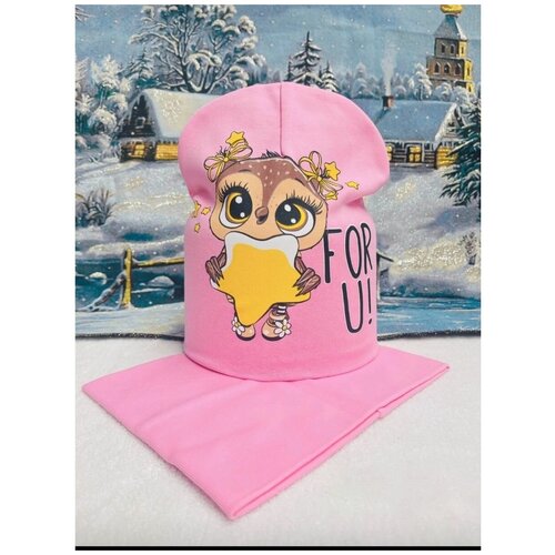 фото Шапки для малышей шапка+снуд для девочки бэби-розовый