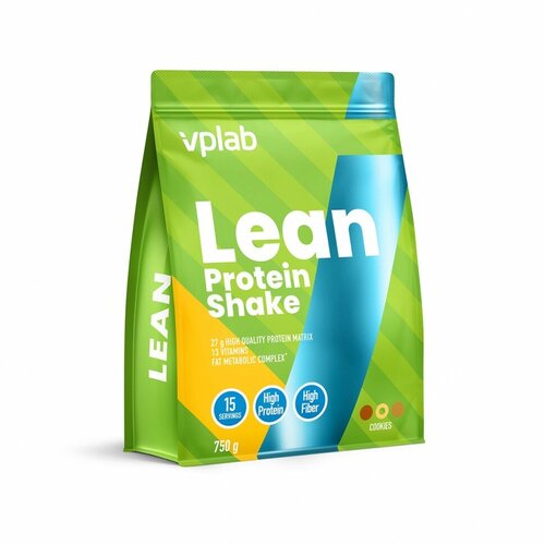 фото Протеиновый коктейль для похудения vplab lean protein shake, клетчатка, l-карнитин, cla, вкус печенье и крем, 750 г