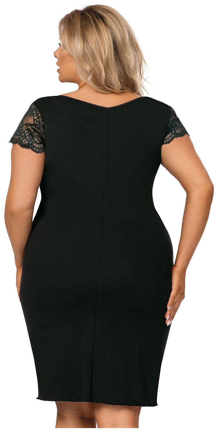 Черная женская ночная сорочка большого размера Donna TESS - фотография № 2