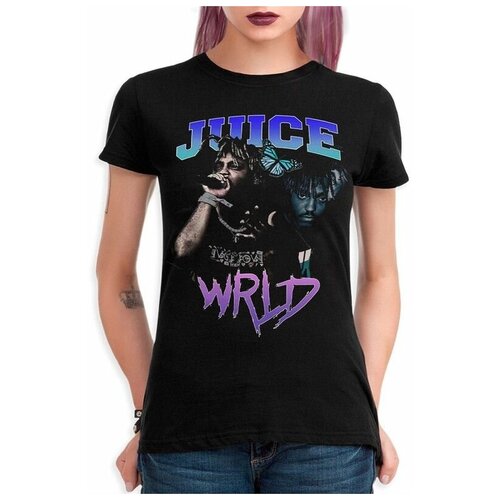 Футболка Design Heroes Juice Wrld / Рэп Женская Черная M