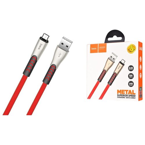 Кабель USB - micro USB 1.2м Hoco U48 Superior Speed - Красный original meizu note 5 m5 note m5 5s m5s m3 m3s m6s s6 m8c v8 pro m3 m6 note pro 7 plus x8 16 16th 16s 16x ba872 u10 bu10 battery