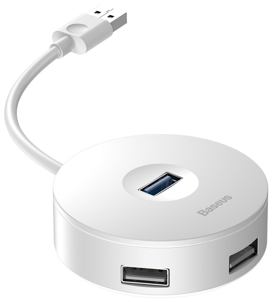 USB-концентратор Baseus round box USB HUB (CAHUB-F), разъемов: 4