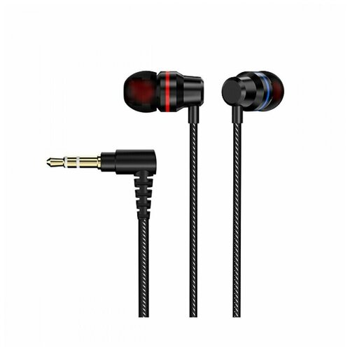 Наушники Perfeo IRON внутриканальные металлические тканевый провод черные 39900₽