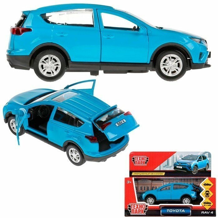 Легковой автомобиль ТЕХНОПАРК Toyota RAV4 1:40, 12 см, синий - фотография № 5