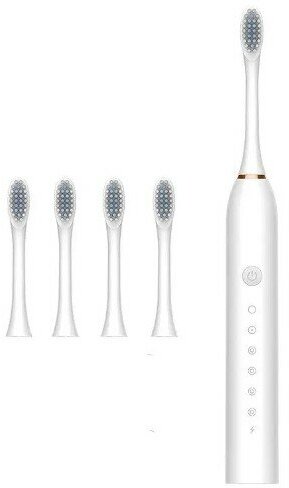 Ультразвуковая зубная щетка Sonic Toothbrush X-3, white (с двумя сменными насадками)