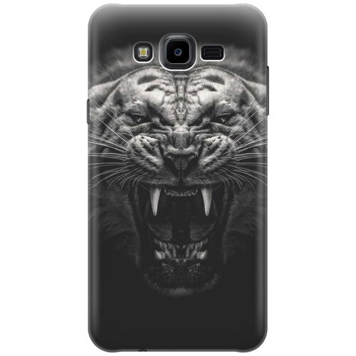 фото Cиликоновый чехол на samsung galaxy j7 neo / самсунг джей 7 нео с принтом "оскал тигра" gosso