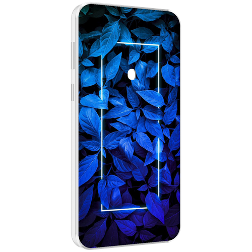 Чехол MyPads голубые цветочки неон для Meizu 16 Plus / 16th Plus задняя-панель-накладка-бампер