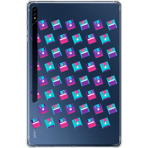 Противоударный силиконовый чехол для планшета Samsung Galaxy Tab S7 Plus/S8 Plus 12.4 Diskette pattern противоударный силиконовый чехол для планшета samsung galaxy tab s7 plus s8 plus 12 4 banana pattern