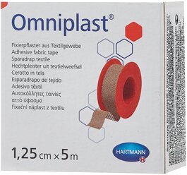 Hartmann OMNIPLAST пластырь фиксирующий текстильный без еврохолдера, 1.25х500 см