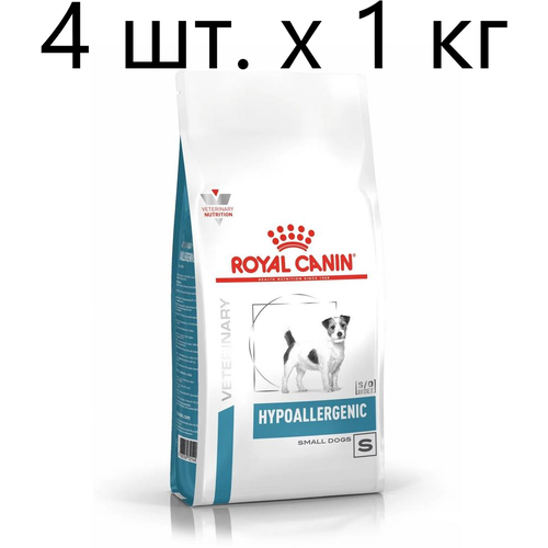 Сухой корм для взрослых собак Royal Canin Hypoallergenic HSD 24 Small Dog, при аллергии, 4 шт. х 1 кг (для мелких пород)