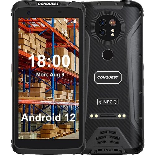 смартфон в наличии umidigi bison pro nfc 128 гб ip68 ip69k helio g80 камера 48 мп экран 6 3 дюйма fhd сотовый телефон 5000 мач Смартфон Conquest F5 PTT Pro 4/64 ГБ Global, Dual nano SIM, черный