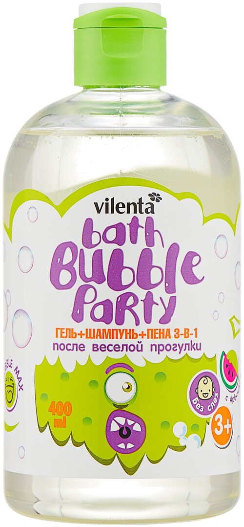 Vilenta Гель+Шампунь+Пена 3-в-1 Bath Bubble Party После веселой прогулки, 400 мл