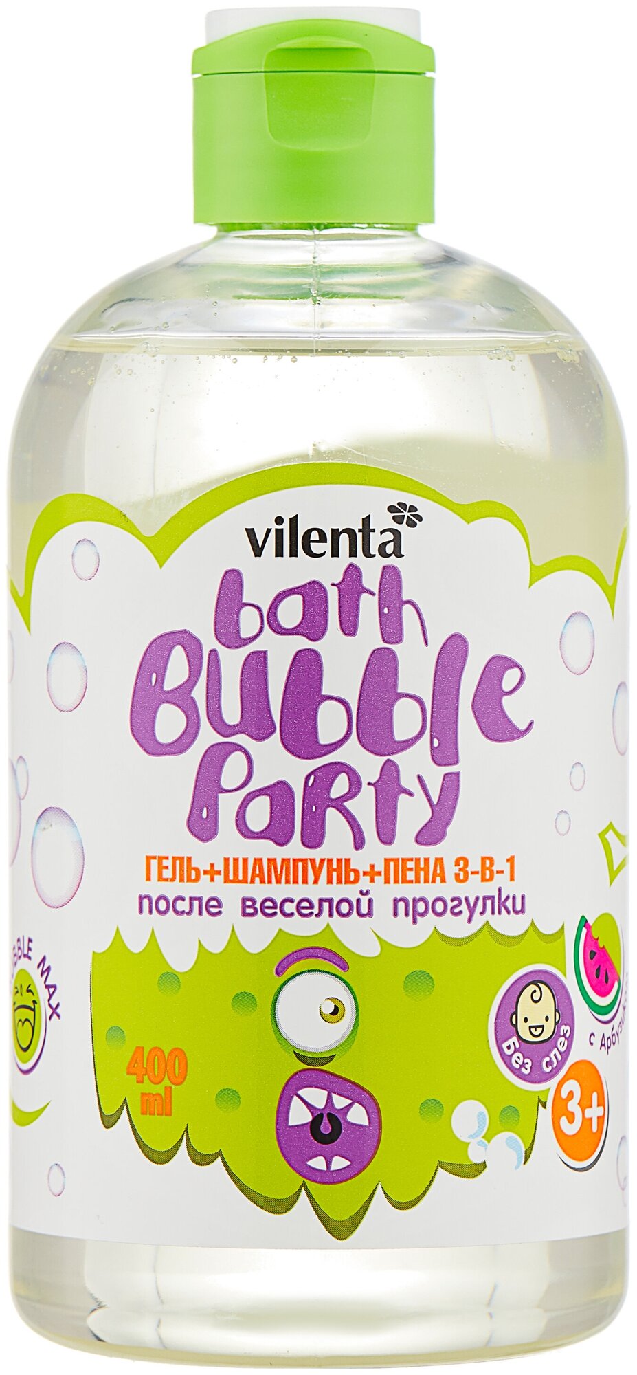 Гель для купания Vilenta Bath Bubble Party Kids, с арбузиком, 400 мл