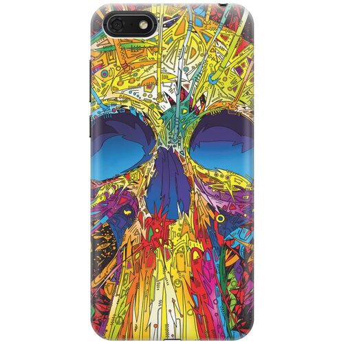 фото Re:paчехол - накладка artcolor для huawei y5 (2018) / y5 prime (2018) / honor 7s / honor 7a с принтом "череп красок"