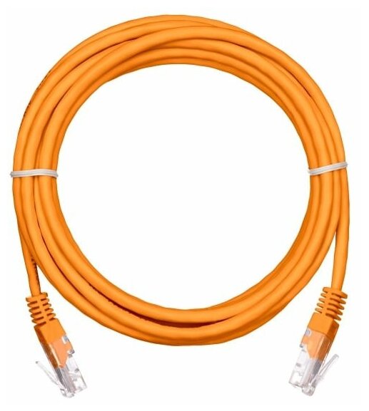 Коммутационный шнур NETLAN EC-PC4UD55B-BC-PVC-015-OR-10 U/UTP 4 пары, Кат.5е (Класс D), 100МГц, 2хRJ45/8P8C, T568B, многож., оранжевый, 1,5м, уп. 10шт