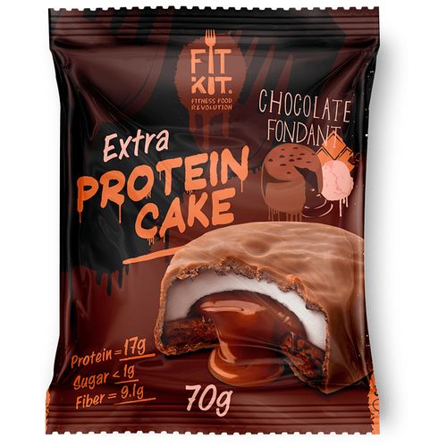 Печенье FITKIT Protein Cake Extra, 70 г, 70 мл, chocolate fondant печенье fitkit protein cake 70 г 70 мл шоколад мята