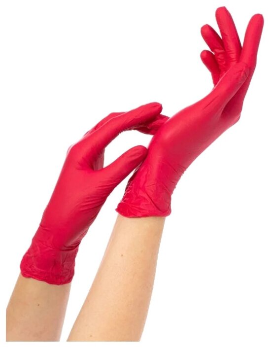 Перчатки смотровые Archdale NitriMAX, 50 пар, размер: M, цвет: красный, 1 уп.