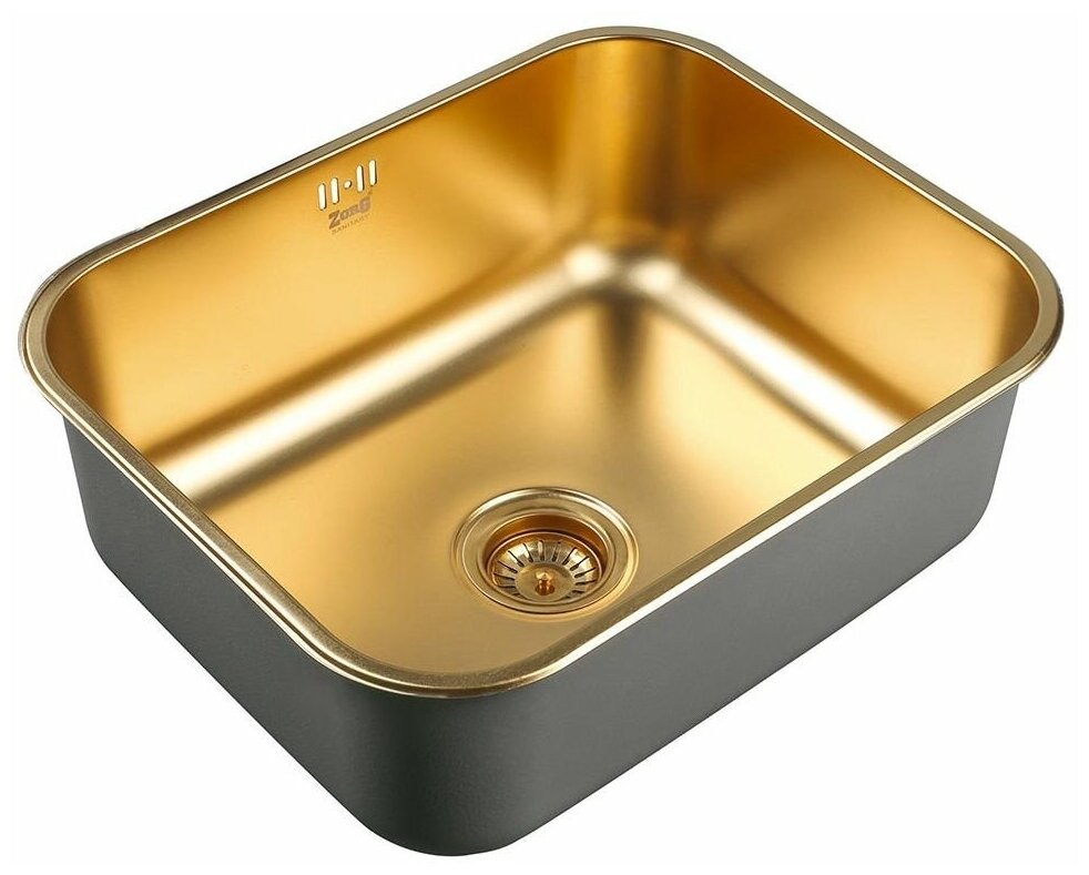 Врезная кухонная мойка 43 см, ZorG Sanitary PVD SZR-5343 BRONZE, bronze .