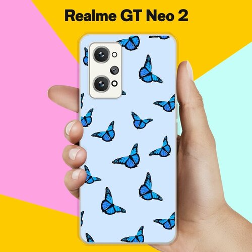 Силиконовый чехол на Realme GT Neo 2 Бабочки 12 / для Реалми ДжиТи Нео 2 силиконовый чехол на realme gt neo 2 реалми gt нео 2 блестящая радуга рисунок