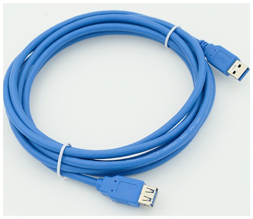 Кабель USB Am USB Af 3м синий