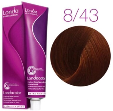 Londa Color стойкая крем-краска, 8/43 светлый блонд медно-золотистый, 60мл