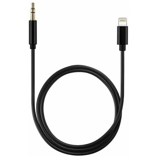 Переходник кабель провод в машину 1 метр / Кабель iPhone Lightning на AUX 3.5mm jack / Переходник айфон aux / Lightning 3.5 Черный nakamichi nq711b автомобильная магнитола